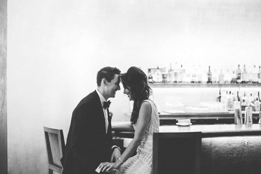 A wedding portrait at the iconic Pump Room in Chicago.