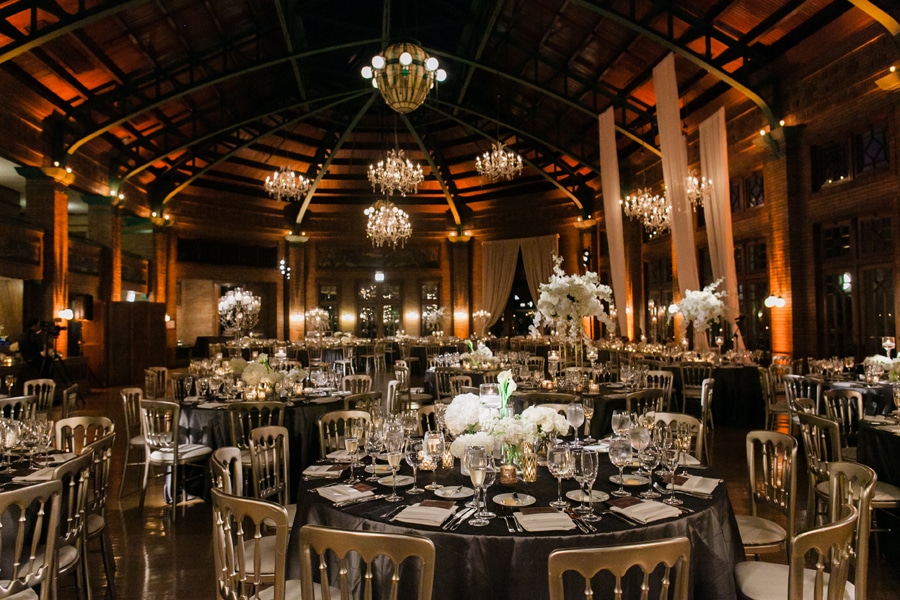 A glamorous wedding at the Cafe Brauer ballroom in Chicago.