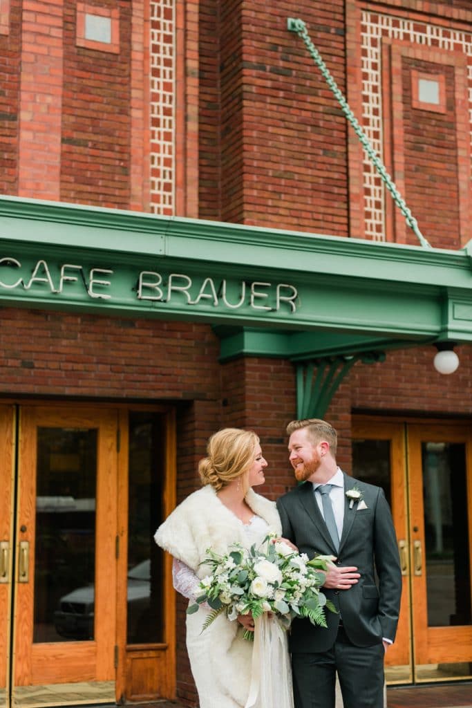 A beautiful and romantic winter wedding at Cafe Brauer in Chicago.