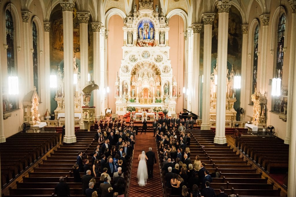 A wedding ceremony at St. Michael's in Old Town Chicago.