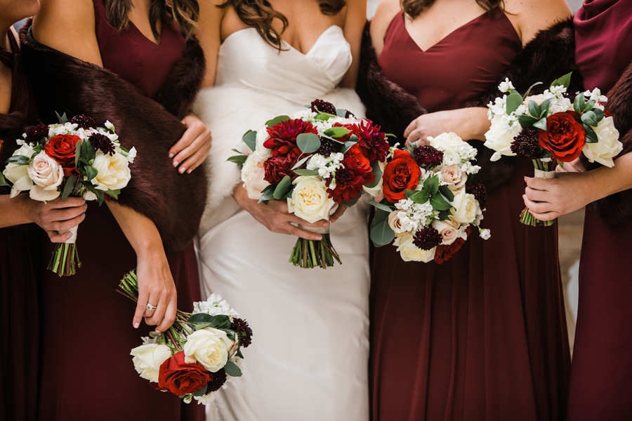 Winter wedding bouquets designed by Life in Bloom in Chicago.