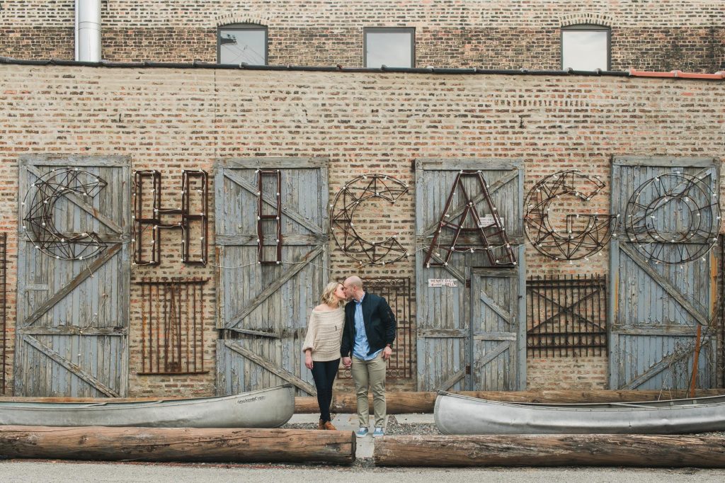 Salvage One is a funky, unique place to take indoor Chicago engagement photos