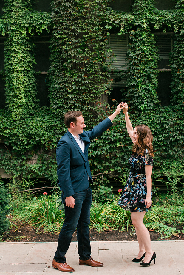 Hyde Park engagement photo at University of Chicago