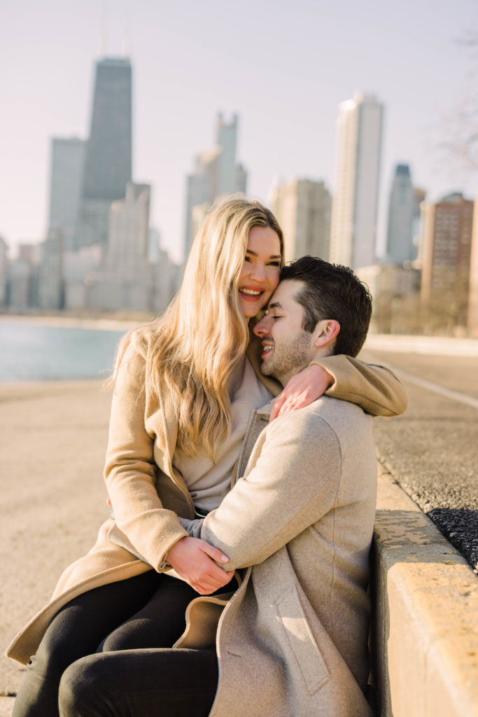 Morning snuggles along the Chicago lakefront.
