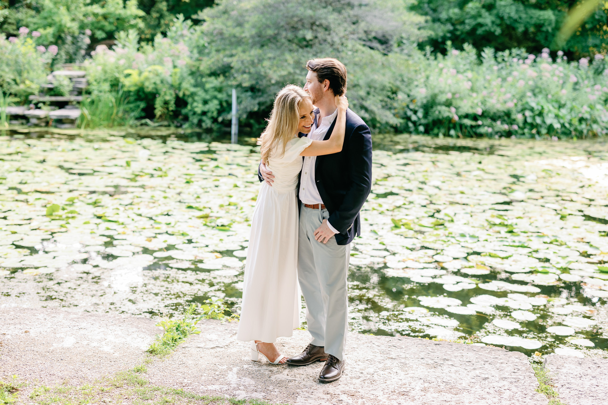 Alfred Caldwell Lily Pool engagement photo.