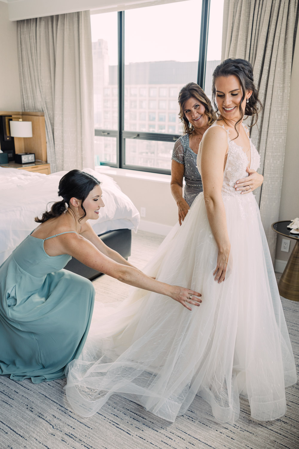 Bride getting ready photo at the Ritz Carlton Hotel in Chicago