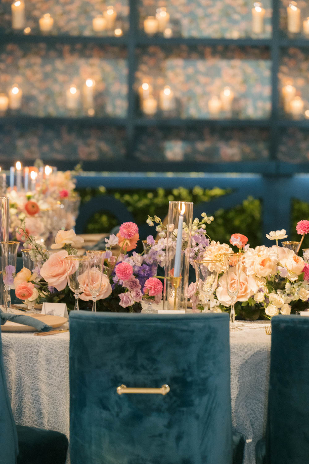A colorful wedding reception in Chicago, Illinois.