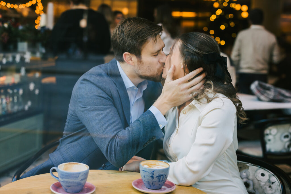 Coffee Shop engagement session in Chicago
