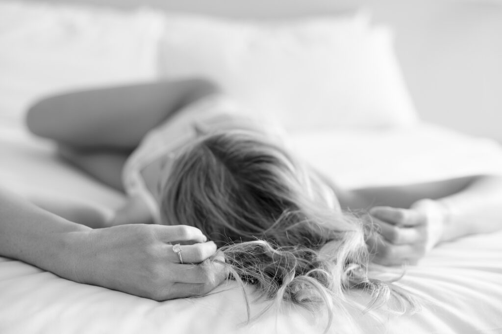 Black and white bridal boudoir photo – Chicago boudoir photography style