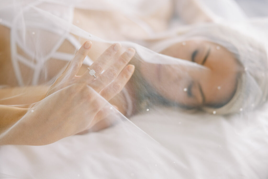 Bridal boudoir portrait in veil – Chicago bridal boudoir photography