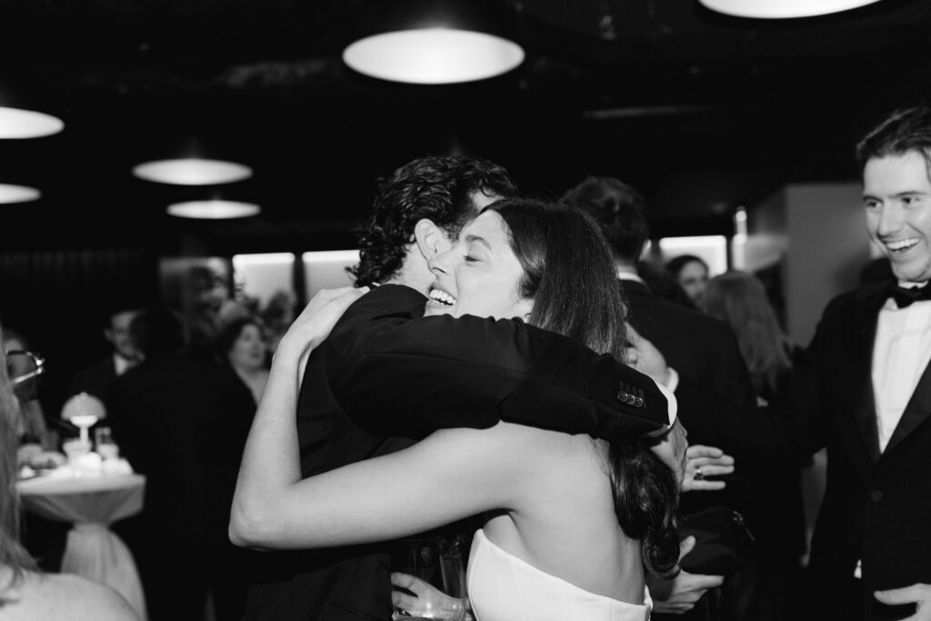 Wedding guests chatting and enjoying cocktails during cocktail hour at RPM Events in Chicago.