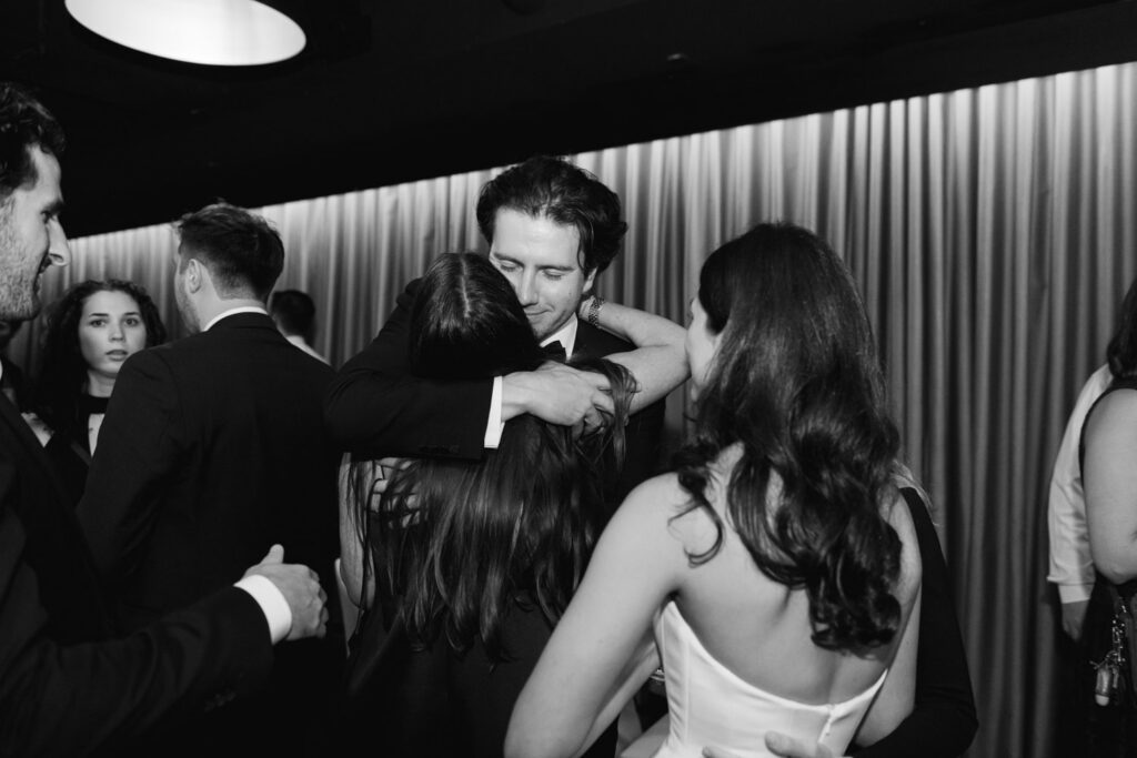 Wedding guests chatting and enjoying cocktails during cocktail hour at RPM Events in Chicago.