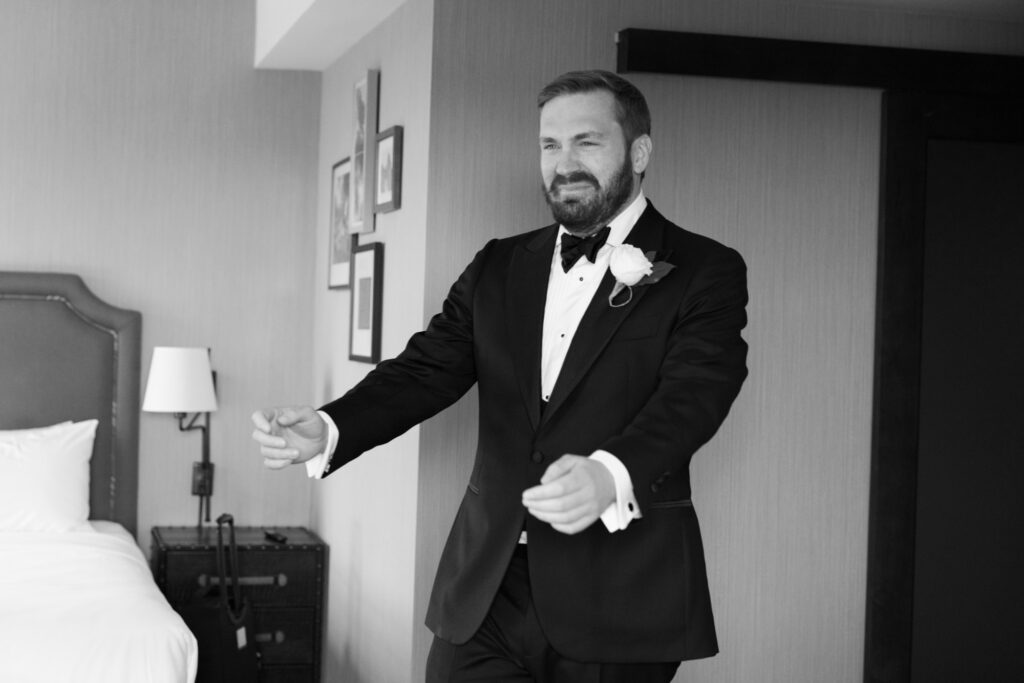 Emotional First Look Chicago Wedding Photographer