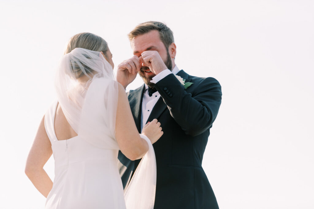 Groom Emotional During Private Vows Chicago
