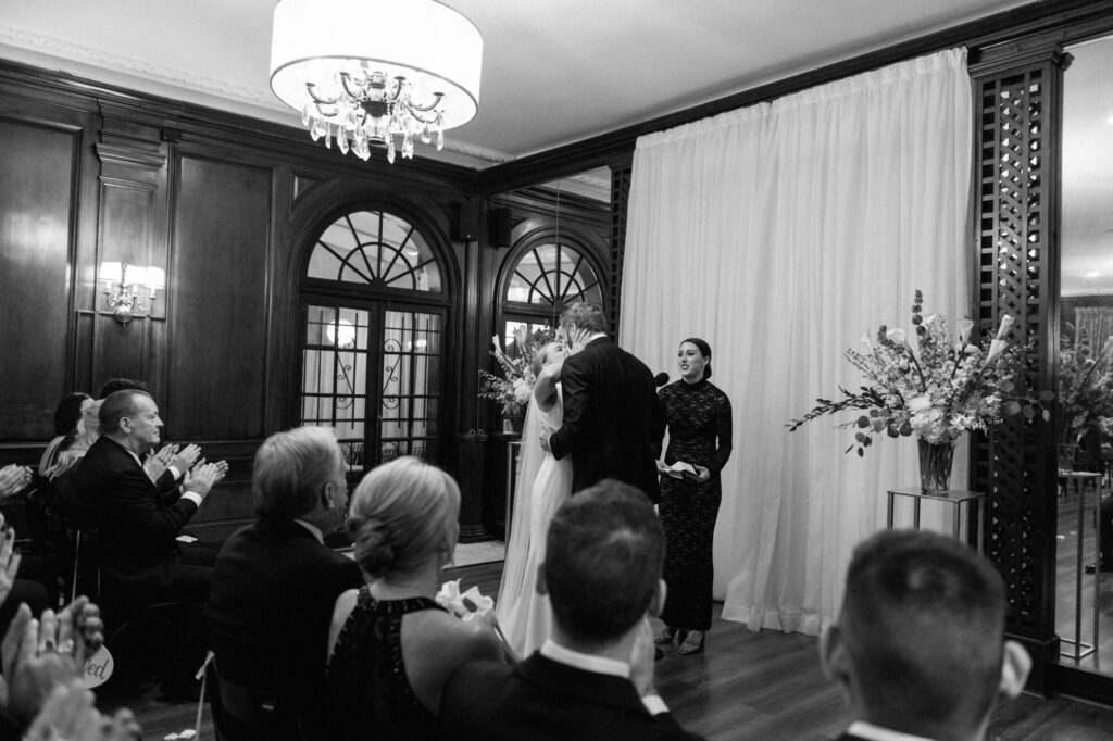 First Kiss Wedding Ceremony Salvatore’s Chicago