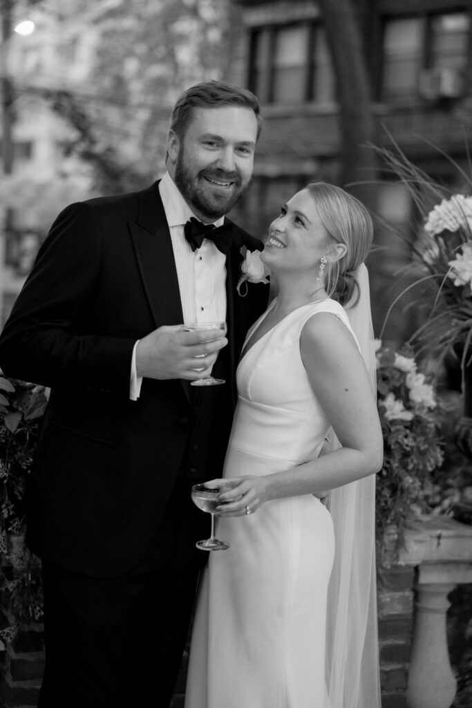 Champagne Tower On Terrace Salvatore’s Chicago Wedding