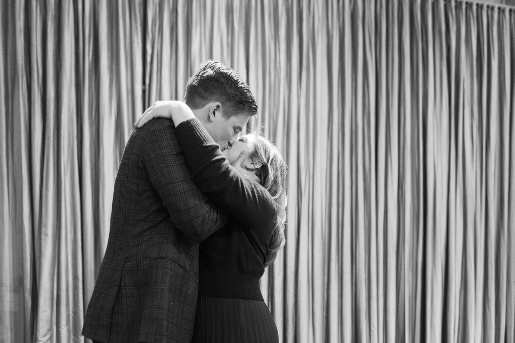 Couple embracing after ceremony at Sepia in Chicago