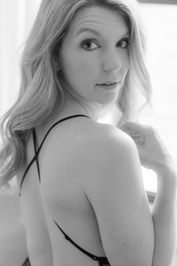 Close-up boudoir portrait with soft light